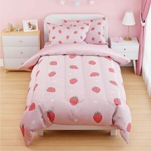 Strawberry Duvet Cover Set - Pink